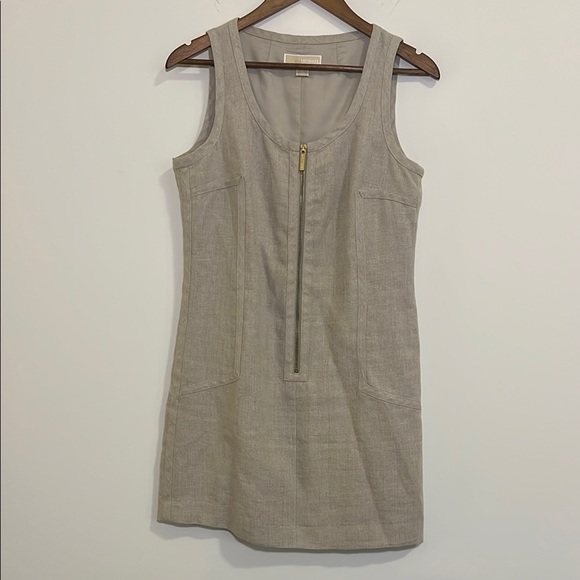 Michael Kors Dresses & Skirts - Michael Kors Khaki Color Linen Sleeveless Dress, Women’s Size 8